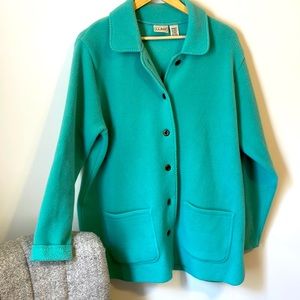 Vintage L.L. Bean teal fleece coat